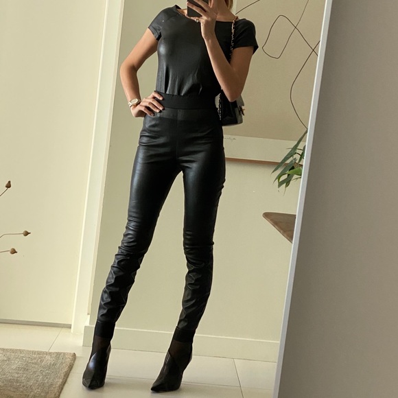 Dolce & Gabbana Pants - DOLCE GABBANA Leather Pants